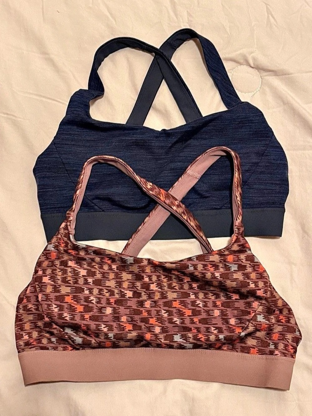 Patagonia 2 Sports Bras Mauve & Blue Size Medium